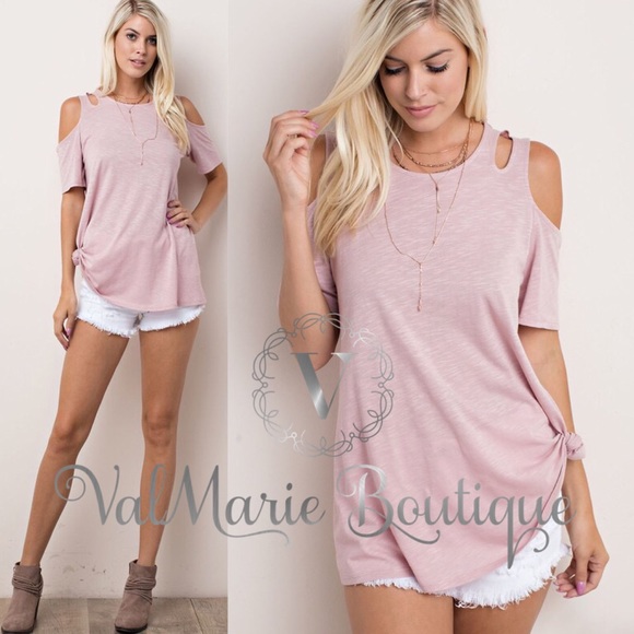 ValMarie Tops - 🌸SZ S LAST 1- Mauve Soft Cold Shoulder Top